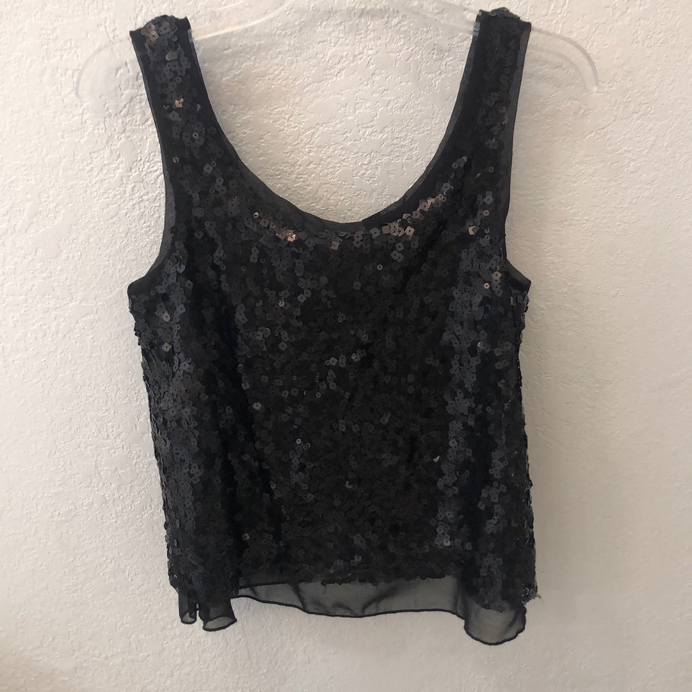 black sequin tank top